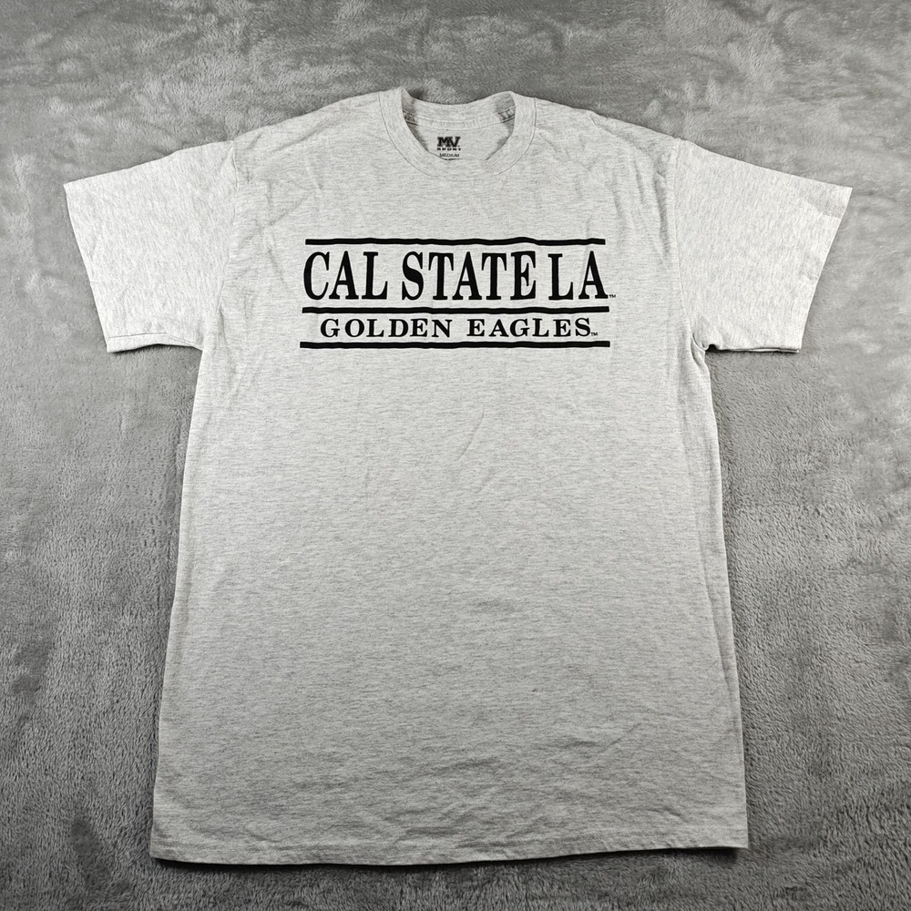 Vintage Cal State LA Shirt Mens Medium Gray Golden Eagles MV Sport Preppy Y2K